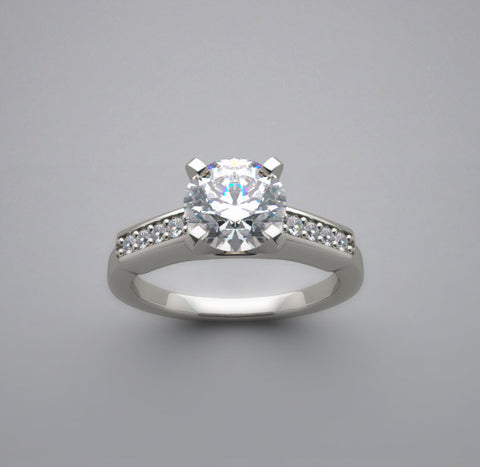 FEMININE SIMPLISTIC AND CLASSIC DIAMOND ACCENTED ENGAGEMENT RING SETTING