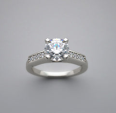 FEMININE SIMPLISTIC AND CLASSIC DIAMOND ACCENTED ENGAGEMENT RING SETTING