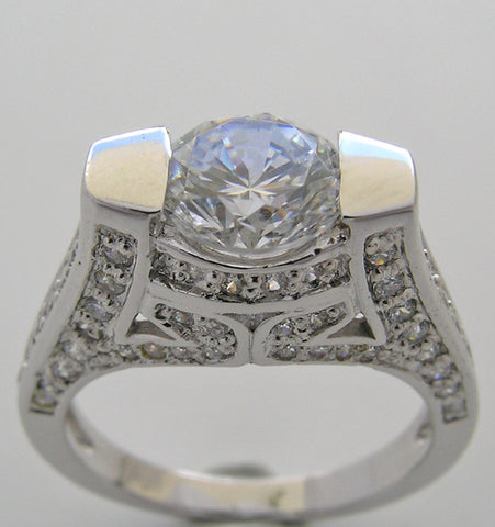 UNIQUE UNUSUAL MODERN PAVE DIAMOND RING SETTING