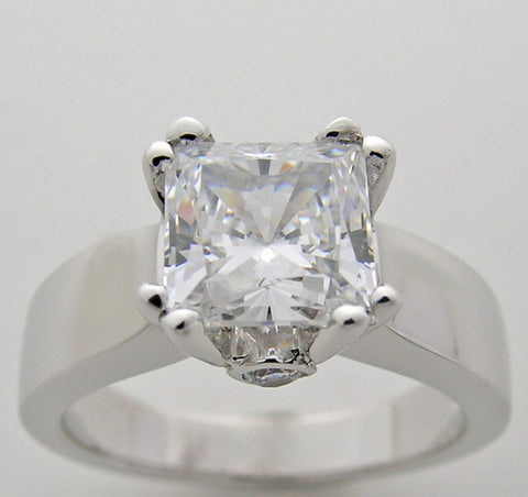 REMOUNT OR ENGAGEMENT RING SETTING WIDE HEFTY WITH ACCENT DIAMONDS