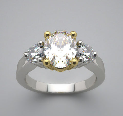 DESIGNER THREE STONE DIAMOND RING SETTING