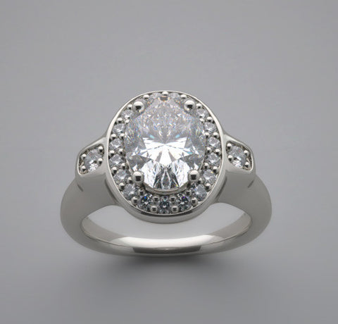 OVAL DIAMOND HALO ENGAGEMENT RING SETTING