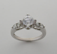 TULIP DESIGN ENGAGEMENT RING SETTING WITH FEMININE DIAMOND ACCENTS