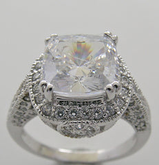 ANTIQUE ART DECO STYLE CUSHION CUT LARGE DIAMOND ACCENT RING SETTING