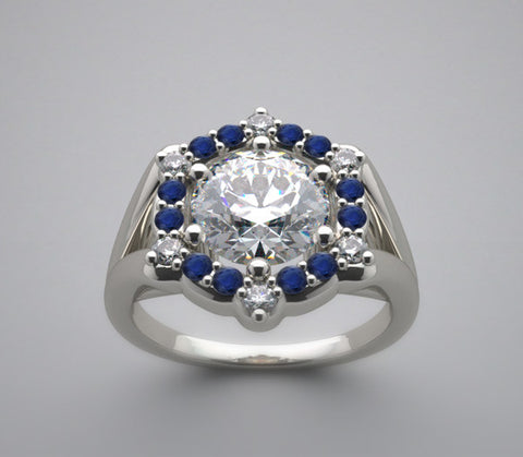 DISTINCTIVE FLUSH ANTIQUE STYLE DIAMOND ENGAGEMENT RING SETTING