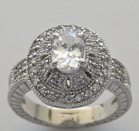 DIAMOND HALO RING SETTING OR RE-MOUNT RING SETTING WITH DIAMOND ACCENTS