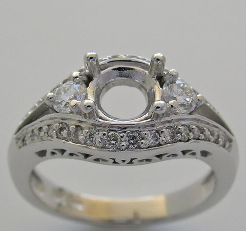 ART DECO ANTIQUE VINTAGE STYLE DIAMOND ENGAGEMENT RING SETTING SET