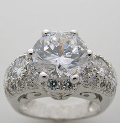 SPECIAL ENGAGEMENT RING SETTING ART DECO ANTIQUE STYLE ENCRUSTED WITH ACCENT DIAMONDS