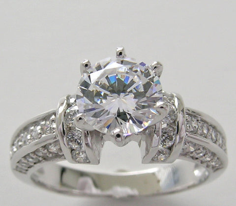 UNUSUAL DIAMOND ACCENT ENGAGEMENT RING SETTING FOR ALL SHAPES AND SIZES