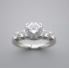 VINTAGE STYLE FISHTAIL DIAMOND ENGAGEMENT RING SETTING