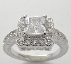 UNUSUAL HALO ACCENT PRINCESS CUT DIAMOND ENGAGEMENT RING SETTTING