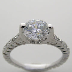 FEMININE ENGAGEMENT RING SETTING WITH DIAMOND SHANK