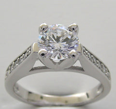 HIGH SET ENGAGEMENT RING SETTING WITH DIAMOND ACCENTS