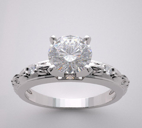 UNIQUE ENGAGEMENT RING SETTING DIAMOND ACCENTED