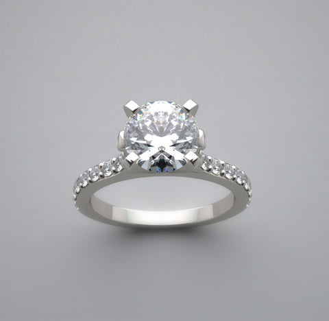 ENGAGMENT RING SETTING FEMININE WITH DIAMOND ACCENTS