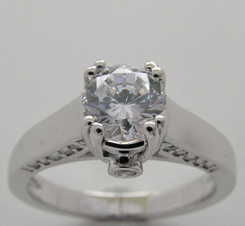 DIAMOND ENGAGEMENT RING SETTING DIAMOND ACCENTS