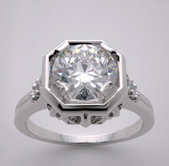 SPECIAL ART DECO STYLE FEMININE RING SETTING PRETTY DIAMOND DETAILS