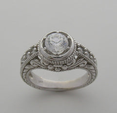 RING SETTING OR RING REMOUNT SETTING DESIGNER COLLECTION DIAMOND ACCENT