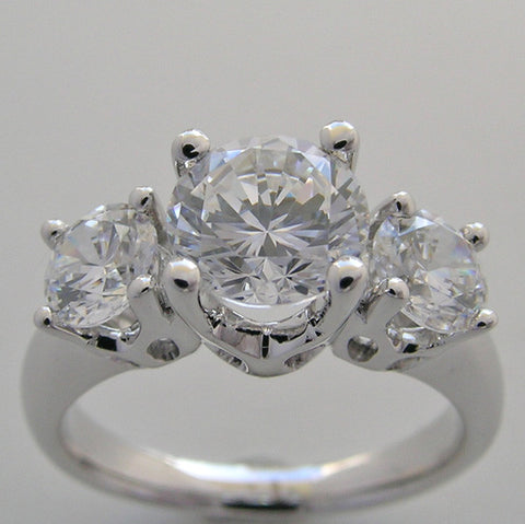 UNIQUE THREE STONE DIAMOND ENGAGEMENT RING MOUNTING OR REMOUNT RING SETTING