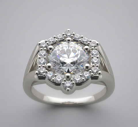 ANTIQUE STYLE DIAMOND ACCENT FLUSH ENGAGEMENT RING SETTING