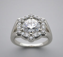 ANTIQUE STYLE DIAMOND ACCENT FLUSH ENGAGEMENT RING SETTING