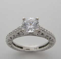 ENGAGMENT RING SETTING WITH ELEGANT DIAMOND ETERNITY SHANK