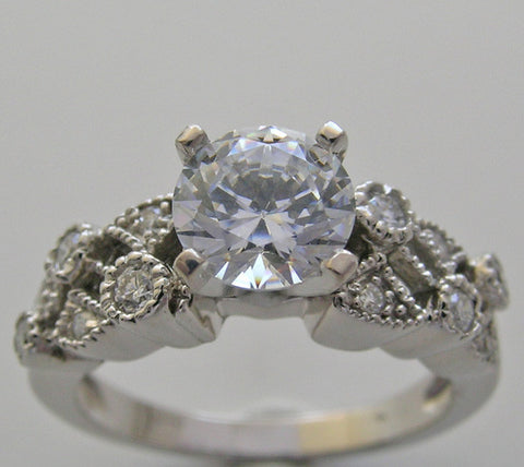 RING SETTING MIL GRAIN DIAMOND ACCENT TO FIT ANY SHAPE AND SIZE GEMSTONE