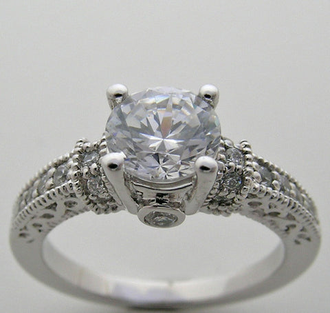 BEAUTIFUL DESIGN DIAMOND ACCENTED ENGAGEMENT RING OR REMOUNT SETTING