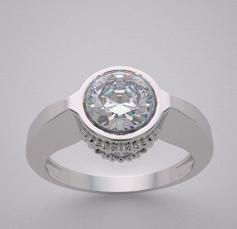 FEMININE DESIGN ENGAGEMENT RING SETTINGS DIAMOND ACCENTS LOTUS COLLECTION