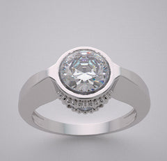 FEMININE DESIGN ENGAGEMENT RING SETTINGS DIAMOND ACCENTS LOTUS COLLECTION