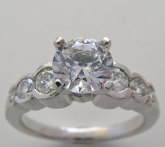 SPECIAL SCALLOPED EDGE DIAMOND SET ENGAGEMENT RING SETTING