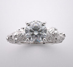 ART DECO STYLE DIAMOND ACCENT ENGAGEMENT RING