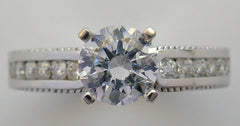 PRETTY DIAMOND DETAIL ACCENT ENGAGEMENT RING SETTING WITH PIERCED WORK