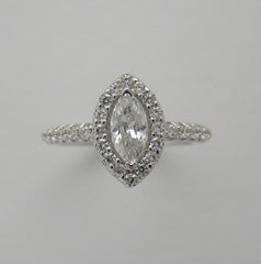 UNIQUE HALO MARQUISE DIAMOND ENGAGEMENT RING SETITNG