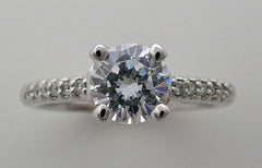 ENGAGMENT RING SETTING SOLITAIRE DESIGN WITH DIAMOND SHANK