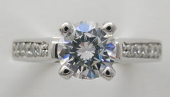 HIGH SET ENGAGEMENT RING SETTING WITH DIAMOND ACCENTS