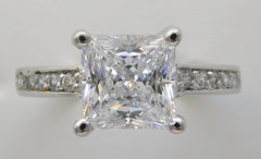 LOVELY PRINCESS CUT DIAMOND RING SETTING