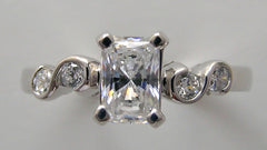 GOLD ENGAGEMENT RING SETTING DIAMOND ACCENTS