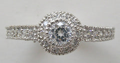 CHARMING PETITE HALO DESIGN ANTIQUE STYLE DIAMOND ENGAGEMENT RING SETTING