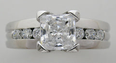 PRETTY PRINCESS CUT DIAMOND ACCENT ENGAGEMENT RING SETTING