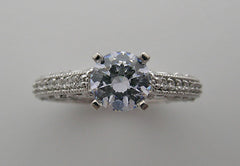 ENGAGMENT RING SETTING WITH ELEGANT DIAMOND ETERNITY SHANK