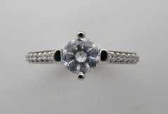 INTERESTING FOUR PRONG DIAMOND DETAILED ENGAGEMENT RING SETTING