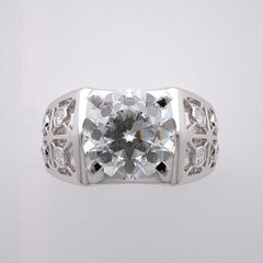 OUTSTANDING ART DECO STYLE ARCHITECTURAL DESIGN DIAMOND ACCENT ENGAGEMENT RING SETTING