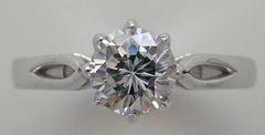 PRETTY SOLITAIRE ENGAGEMENT RING SETTING FOR ROUND STONE