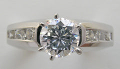 TRADITIONAL ENGAGEMENT RING SETTING WITH CHANNEL SET DIAMOND ACCENT