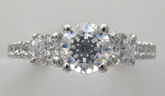 DIFFERENT LOOKING THREE STONE DIAMOND ANNIVERARY RING SETTING