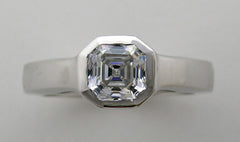 ELEGANT RING SETTING DESIGNER COLLECTION ASSCHER HIS OR HER