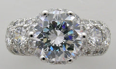 SPECIAL ENGAGEMENT RING SETTING ART DECO ANTIQUE STYLE ENCRUSTED WITH ACCENT DIAMONDS