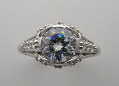 BEAUTIFUL ART DECO ANTIQUE STYLE DIAMOND ACCENT ENGAGEMENT RING SETTING OR RE-MOUNT