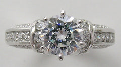 UNUSUAL DIAMOND ACCENT ENGAGEMENT RING SETTING FOR ALL SHAPES AND SIZES